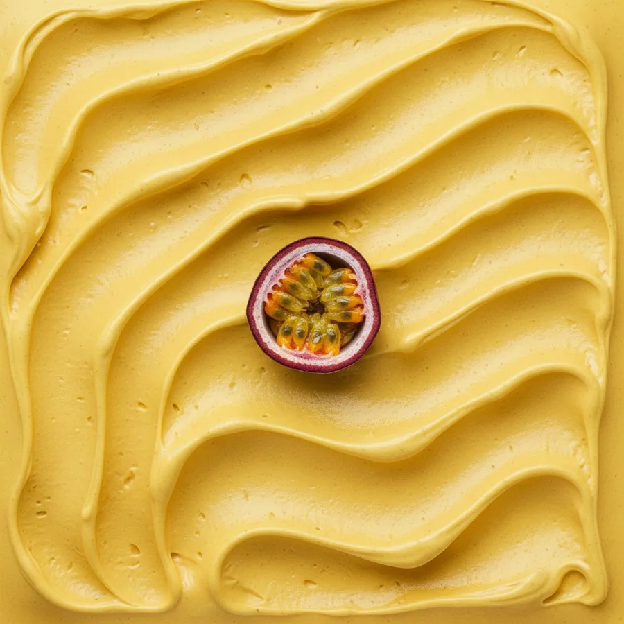 Maracuja-Sorbet in der Carapine – goldgelb
